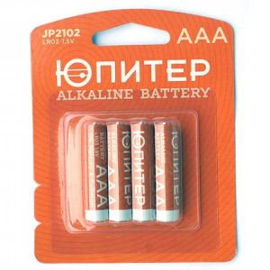 Батарейка ААА LR03 1.5 alkaline 4шт. ЮПИТЕР JP2102