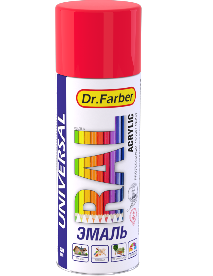 Эмаль-аэрозоль Dr. Farber акрил универсал RAL 5002 (ультрамариново-синий) глянц 520мл 0 /Пост713-55%
