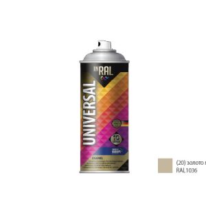 Краска-эмаль аэроз. универсальная золотой металик INRAL 400мл (1036) 26-7-6-020 /Пост713-35%