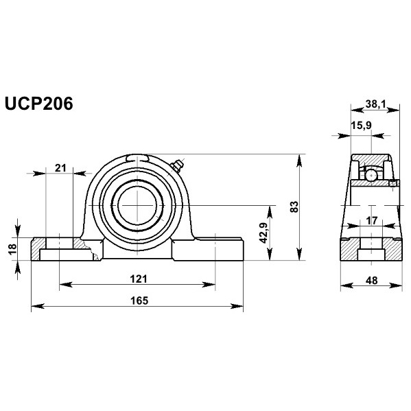 Подшипник UCP 206 (480206) (30*165*48) PLAST BBC-R — изображение 2